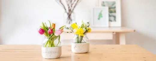 Глиняная цветочная ваза из пустой банки Nutella®